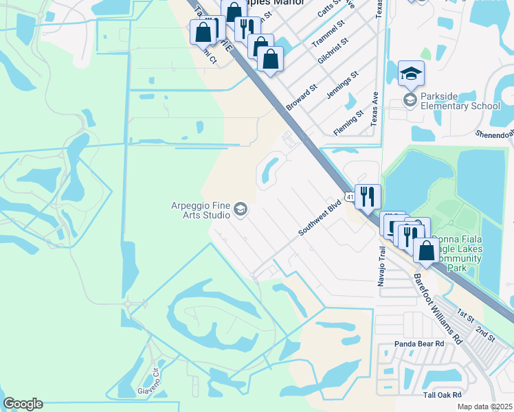 map of restaurants, bars, coffee shops, grocery stores, and more near 165 4th Street in Naples