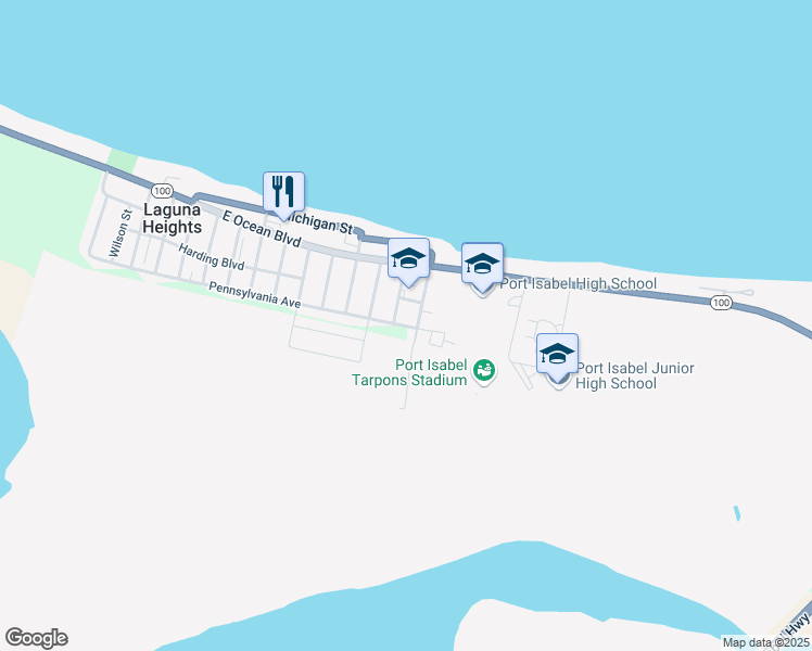 map of restaurants, bars, coffee shops, grocery stores, and more near 134-136 Lincoln Avenue in Laguna Heights