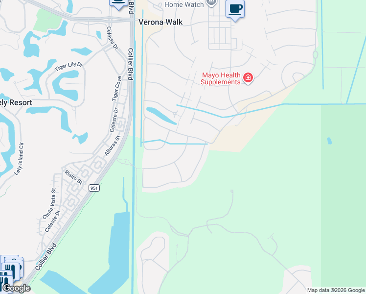 map of restaurants, bars, coffee shops, grocery stores, and more near 8416 Benelli Court in Naples