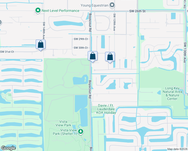 map of restaurants, bars, coffee shops, grocery stores, and more near 3401 Carlton Lane in Davie