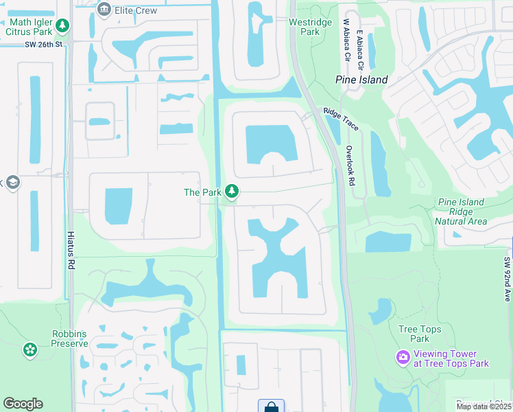 map of restaurants, bars, coffee shops, grocery stores, and more near 10381 Lone Star Place in Davie