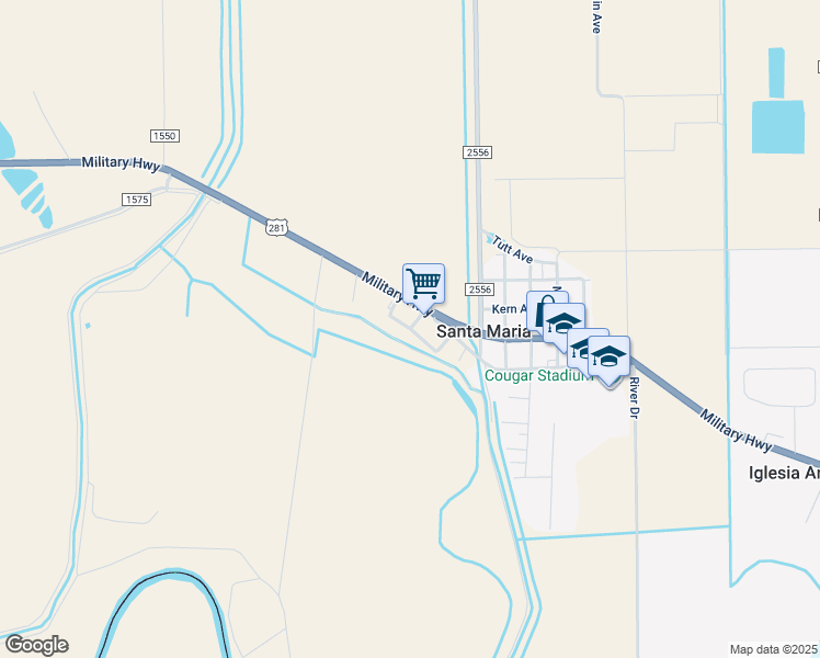 map of restaurants, bars, coffee shops, grocery stores, and more near Santa Maria Loop in Santa Maria