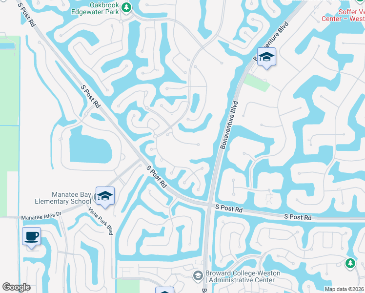 map of restaurants, bars, coffee shops, grocery stores, and more near 3161 Inverness in Weston