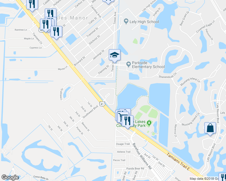 map of restaurants, bars, coffee shops, grocery stores, and more near 11460 Whistlers Cove Circle in Naples
