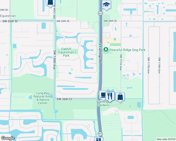 map of restaurants, bars, coffee shops, grocery stores, and more near 12568 South Stonebrook Circle in Davie