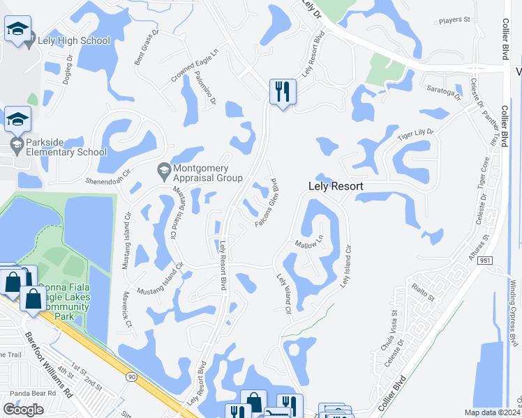 map of restaurants, bars, coffee shops, grocery stores, and more near 8010 Belmont Court in Naples