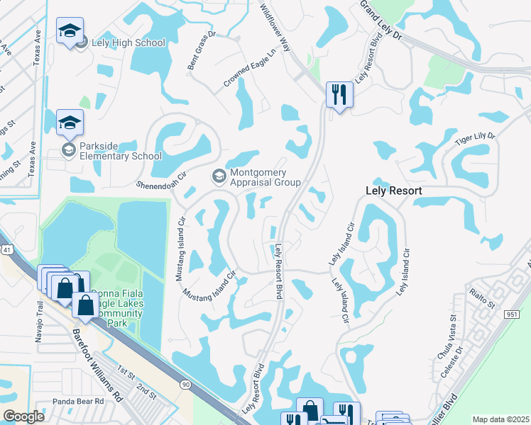 map of restaurants, bars, coffee shops, grocery stores, and more near 8401 Indian Wells Way in Naples