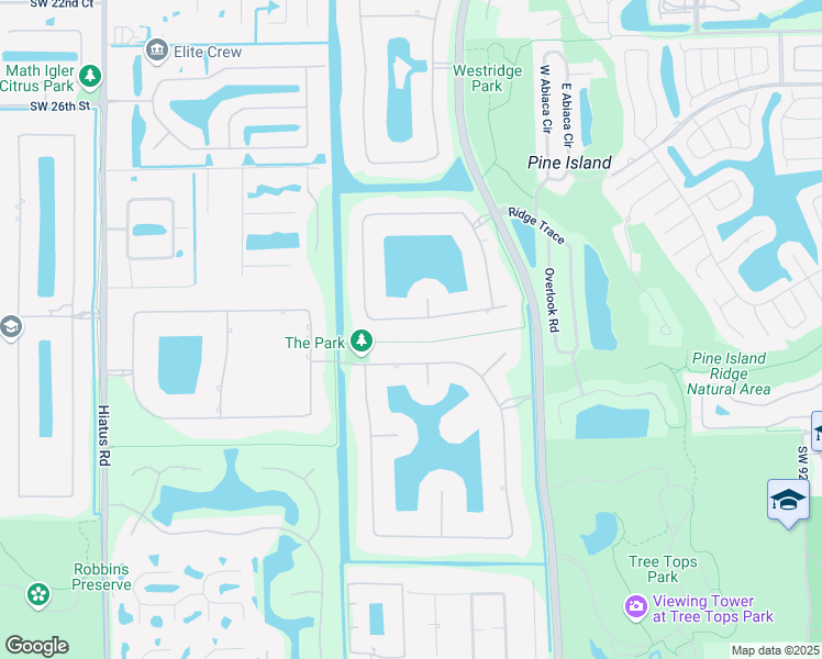 map of restaurants, bars, coffee shops, grocery stores, and more near 10403 South Lake Vista Circle in Davie