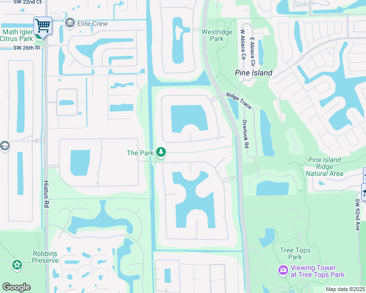 map of restaurants, bars, coffee shops, grocery stores, and more near 10403 South Lake Vista Circle in Davie