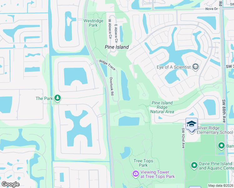 map of restaurants, bars, coffee shops, grocery stores, and more near 3283 Ridge Trace in Davie