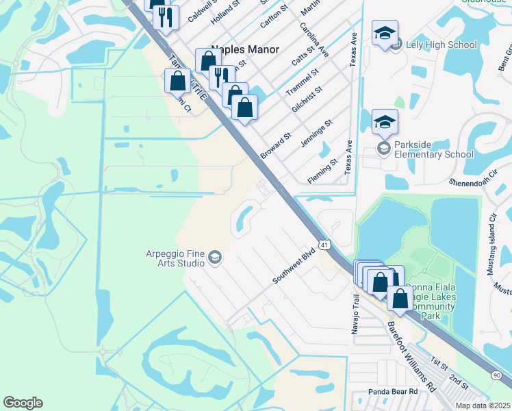 map of restaurants, bars, coffee shops, grocery stores, and more near 5211 Treetops Drive in Naples