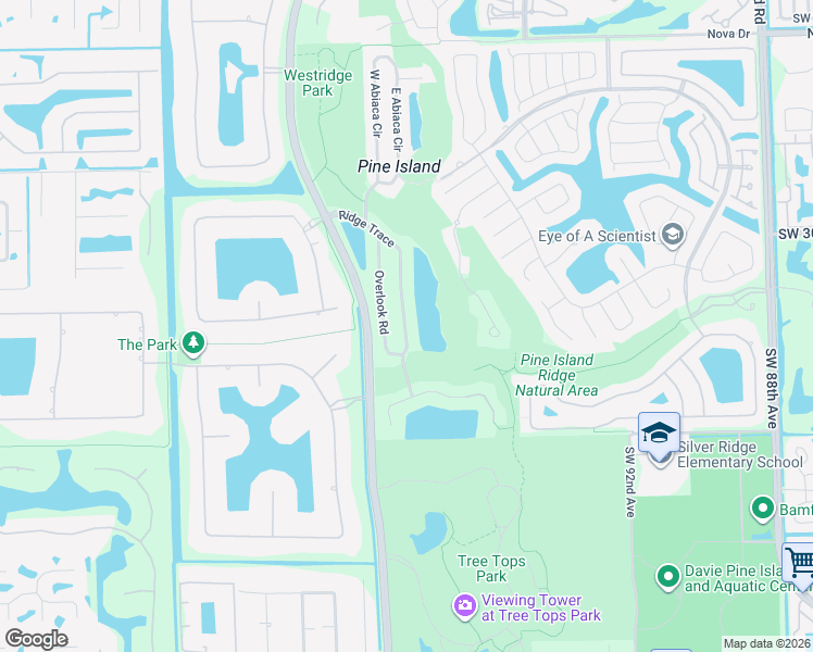 map of restaurants, bars, coffee shops, grocery stores, and more near 3283 Ridge Trace in Davie