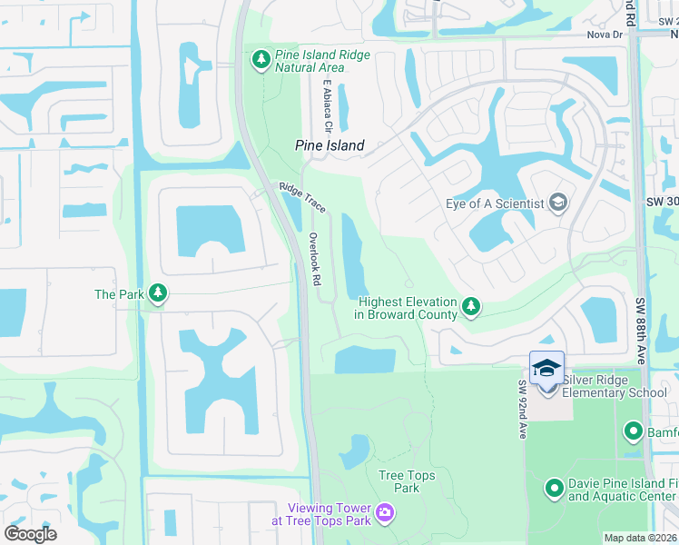 map of restaurants, bars, coffee shops, grocery stores, and more near 3283 Ridge Trace in Davie