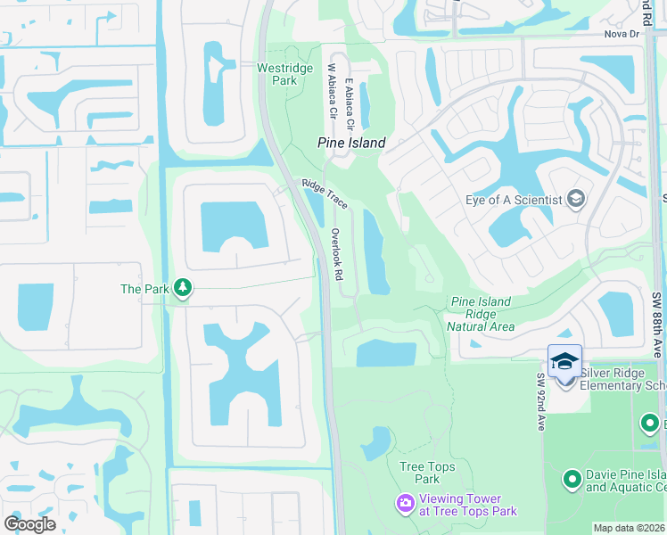 map of restaurants, bars, coffee shops, grocery stores, and more near 3283 Ridge Trace in Davie
