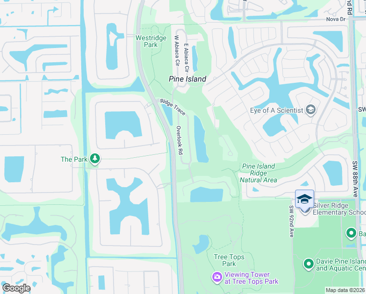 map of restaurants, bars, coffee shops, grocery stores, and more near 3283 Ridge Trace in Davie