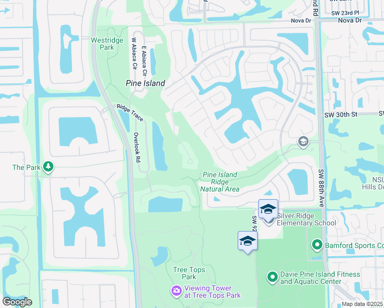 map of restaurants, bars, coffee shops, grocery stores, and more near 3140 Hidden Hollow Lane in Davie