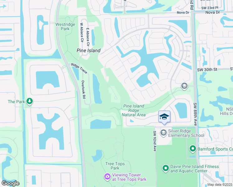 map of restaurants, bars, coffee shops, grocery stores, and more near 3140 Hidden Hollow Lane in Davie
