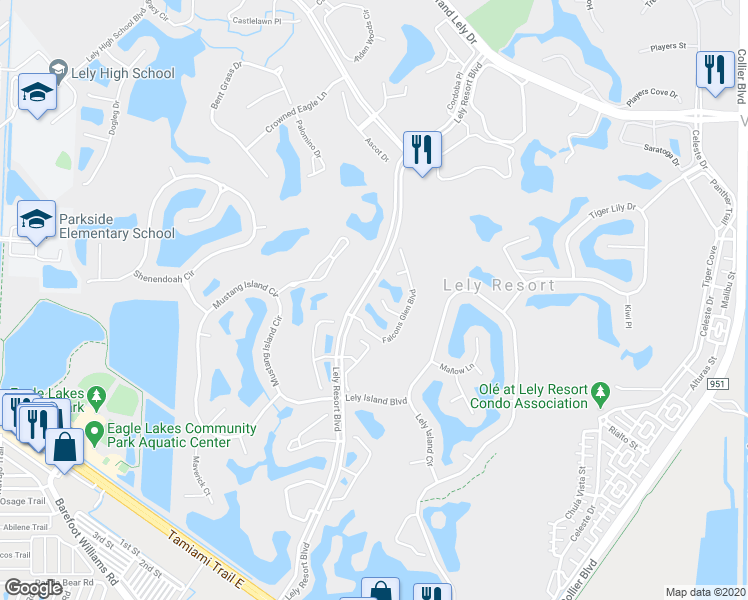 map of restaurants, bars, coffee shops, grocery stores, and more near 8036 Belmont Court in Naples