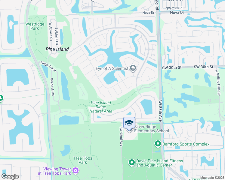 map of restaurants, bars, coffee shops, grocery stores, and more near 3200 Old Hickory Court in Davie