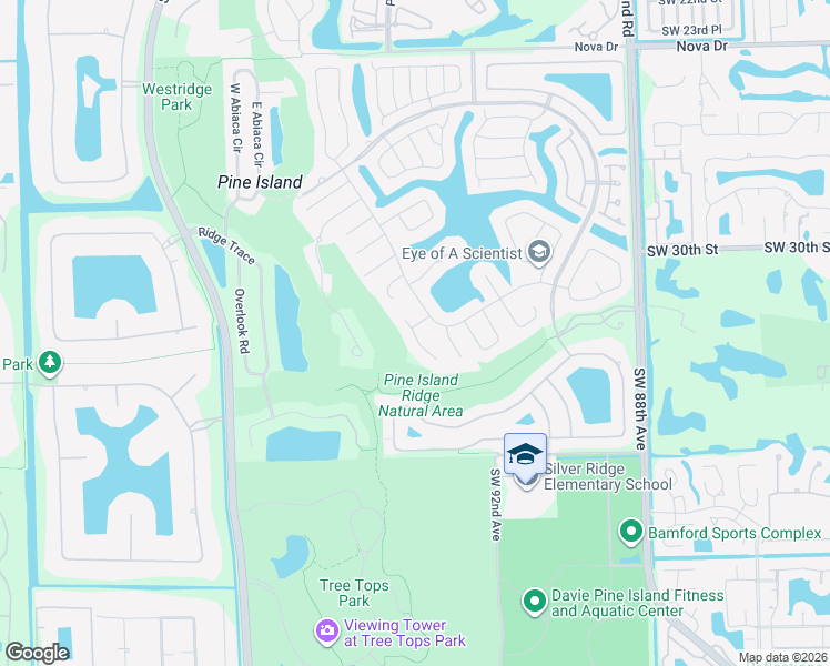 map of restaurants, bars, coffee shops, grocery stores, and more near 3101 Rosewood Court in Davie