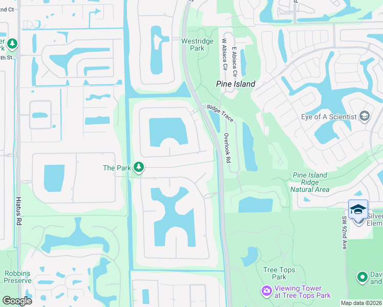 map of restaurants, bars, coffee shops, grocery stores, and more near 10093 South Lake Vista Circle in Davie