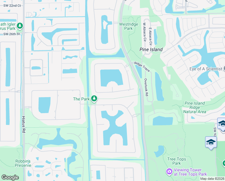 map of restaurants, bars, coffee shops, grocery stores, and more near 10403 South Lake Vista Circle in Davie