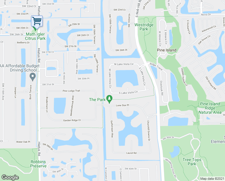 map of restaurants, bars, coffee shops, grocery stores, and more near 3040 West Lake Vista Circle in Davie