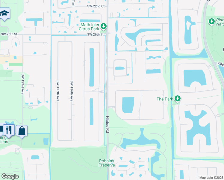 map of restaurants, bars, coffee shops, grocery stores, and more near in Sunrise