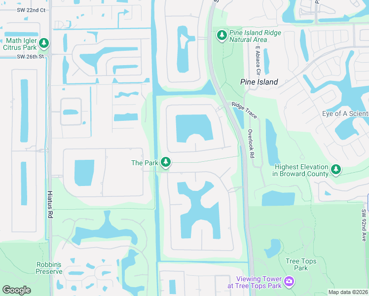 map of restaurants, bars, coffee shops, grocery stores, and more near 10403 South Lake Vista Circle in Davie