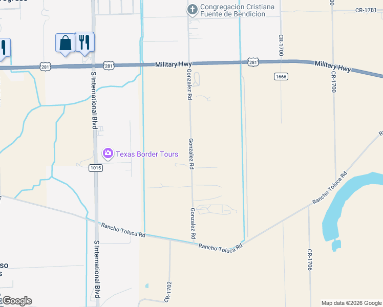 map of restaurants, bars, coffee shops, grocery stores, and more near 3019 Gonzalez Road in Progreso Lakes