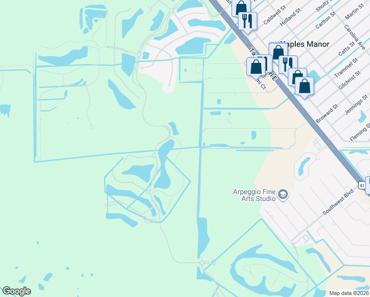 map of restaurants, bars, coffee shops, grocery stores, and more near 9530 Firenze Circle in Naples