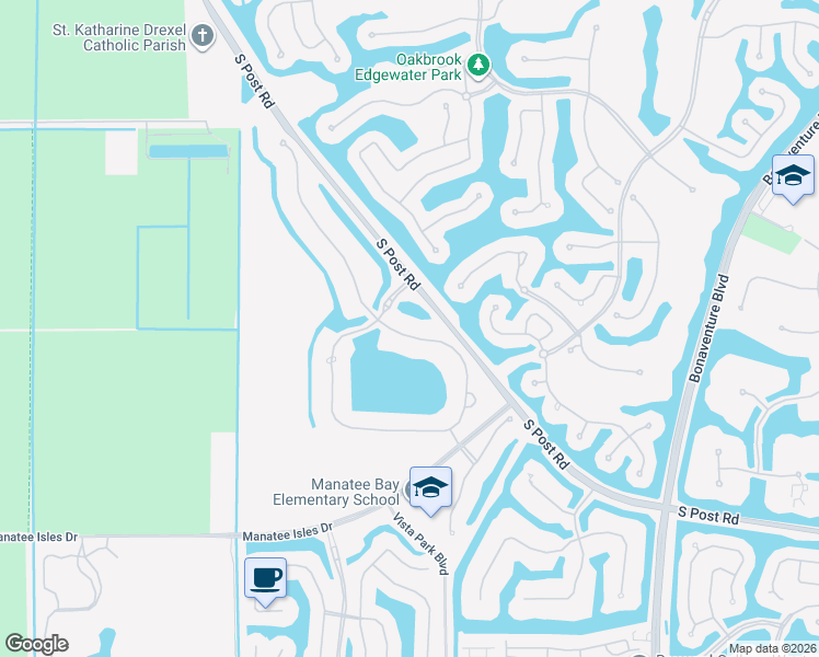 map of restaurants, bars, coffee shops, grocery stores, and more near 3046 Lake Ridge Lane in Weston