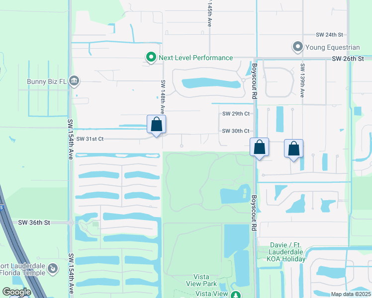 map of restaurants, bars, coffee shops, grocery stores, and more near 3202 Southwest 147th Avenue in Davie
