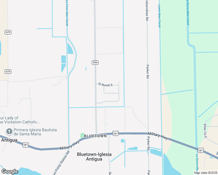 map of restaurants, bars, coffee shops, grocery stores, and more near 12652 El Rosal North in La Feria