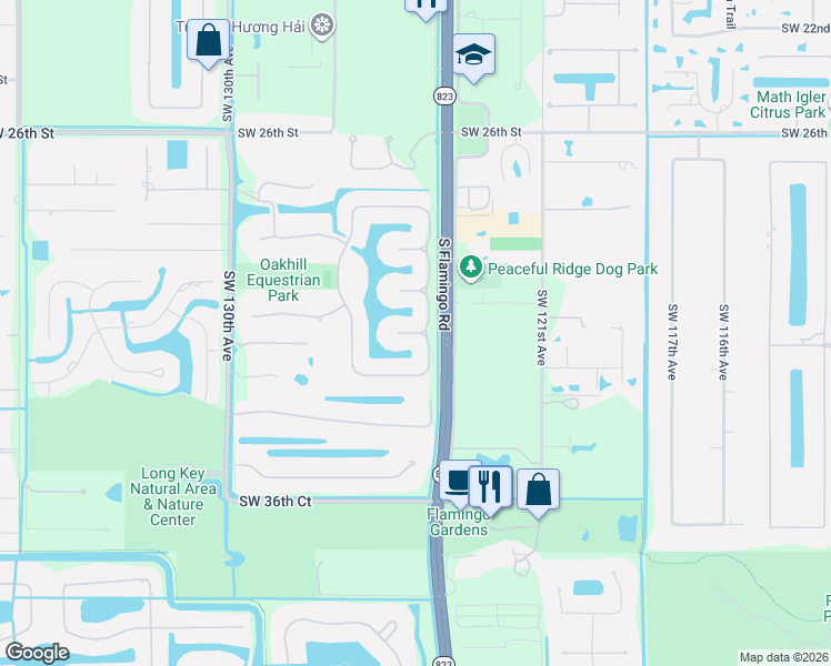 map of restaurants, bars, coffee shops, grocery stores, and more near 3251 East Stonebrook Circle in Davie
