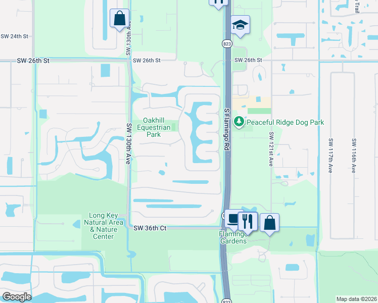 map of restaurants, bars, coffee shops, grocery stores, and more near 3253 West Stonebrook Circle in Davie