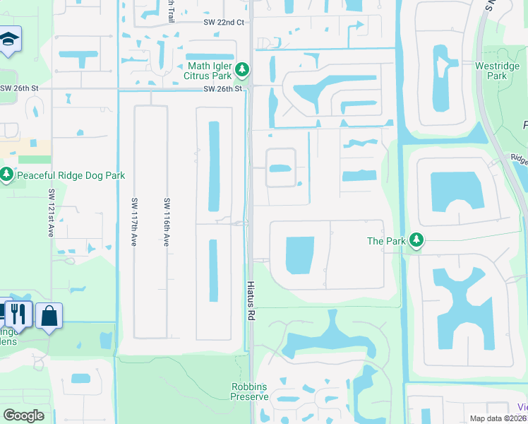 map of restaurants, bars, coffee shops, grocery stores, and more near 11081 Pine Lodge Trail in Davie