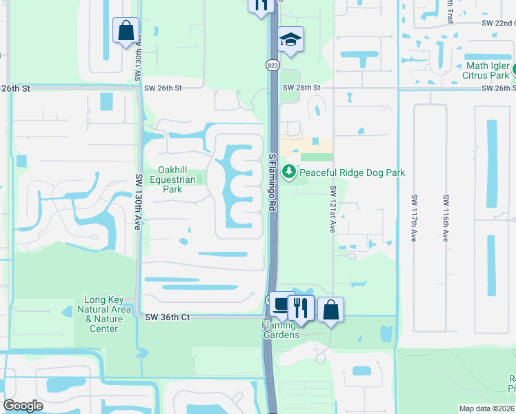 map of restaurants, bars, coffee shops, grocery stores, and more near 3251 East Stonebrook Circle in Davie