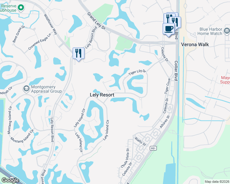 map of restaurants, bars, coffee shops, grocery stores, and more near 6904 Anthurium Lane in Naples