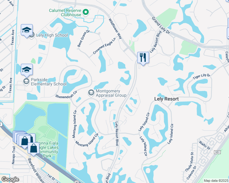map of restaurants, bars, coffee shops, grocery stores, and more near 8637 Champions Point in Naples
