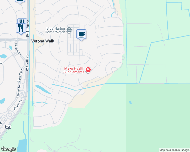 map of restaurants, bars, coffee shops, grocery stores, and more near 8833 Zurigo Lane in Naples