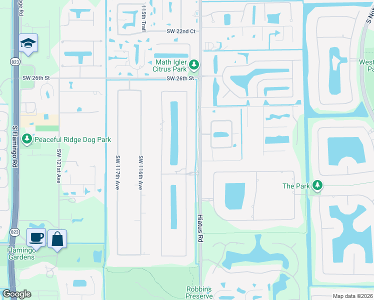 map of restaurants, bars, coffee shops, grocery stores, and more near 3033 Birch Terrace in Davie