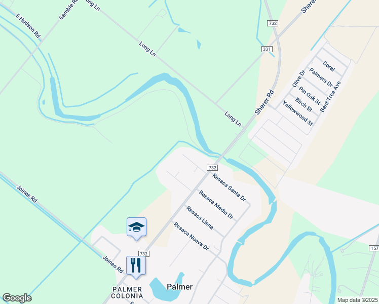 map of restaurants, bars, coffee shops, grocery stores, and more near 1100 Riviera St in Brownsville