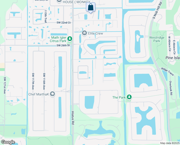 map of restaurants, bars, coffee shops, grocery stores, and more near 2880 Southwest 110th Terrace in Davie
