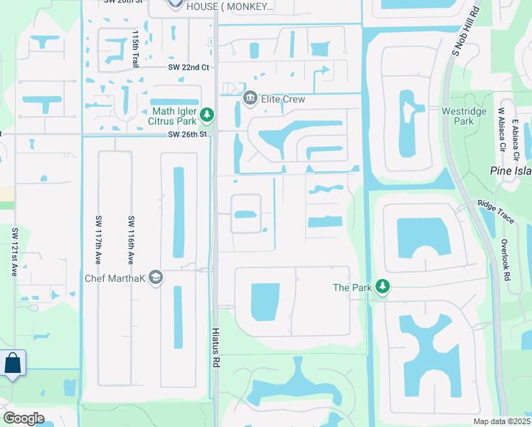map of restaurants, bars, coffee shops, grocery stores, and more near 2880 Southwest 110th Terrace in Davie