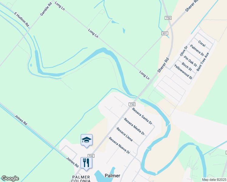 map of restaurants, bars, coffee shops, grocery stores, and more near 1100 Riviera Street in Brownsville