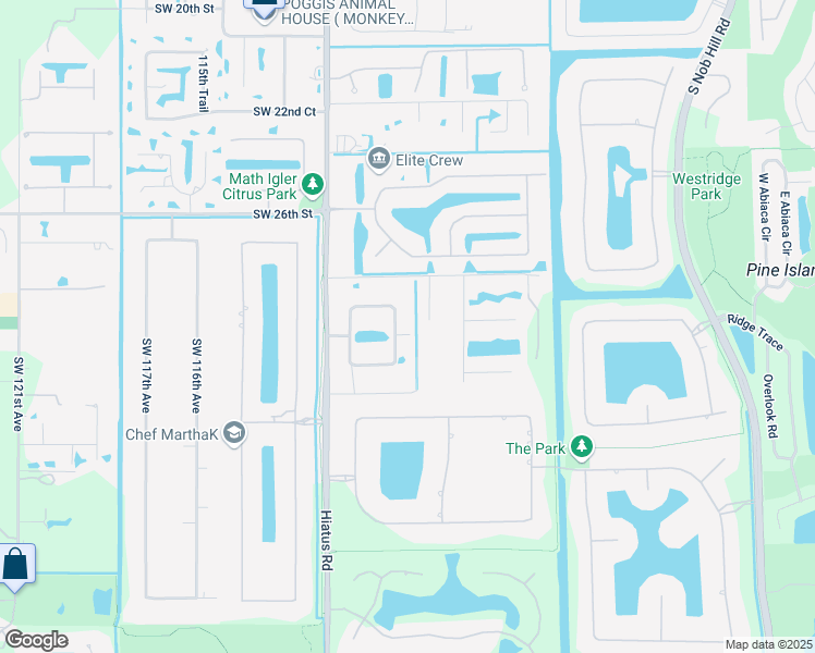 map of restaurants, bars, coffee shops, grocery stores, and more near 2880 Southwest 110th Terrace in Davie