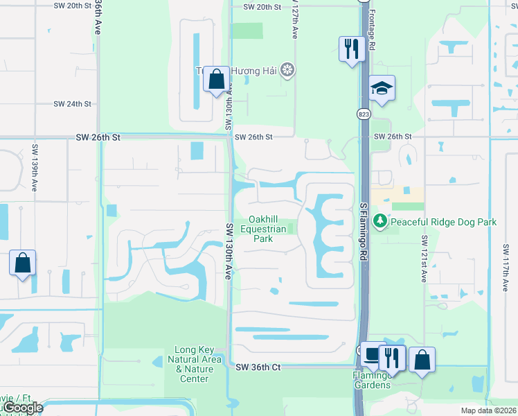 map of restaurants, bars, coffee shops, grocery stores, and more near 12854 Stonebrook Drive in Davie