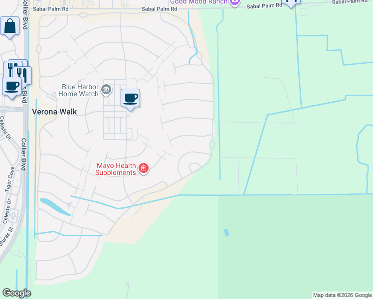 map of restaurants, bars, coffee shops, grocery stores, and more near 8040 Wilfredo Court in Naples