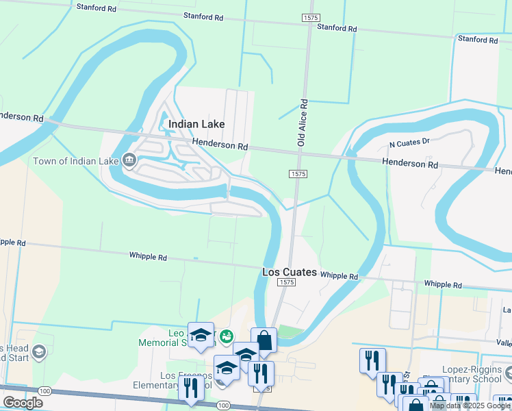 map of restaurants, bars, coffee shops, grocery stores, and more near 37 Resaca Del Sol Dr S in Los Fresnos
